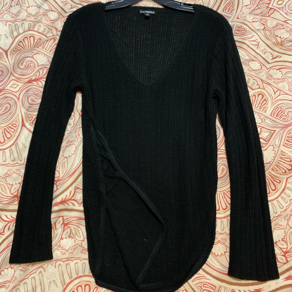Express Black Long Sleeve Knit Sweater